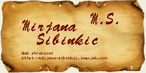 Mirjana Sibinkić vizit kartica